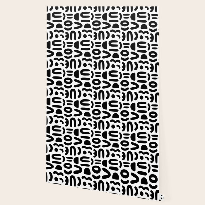 Abstract black and white symbol art pattern Wallpaper Gallery Image 2
