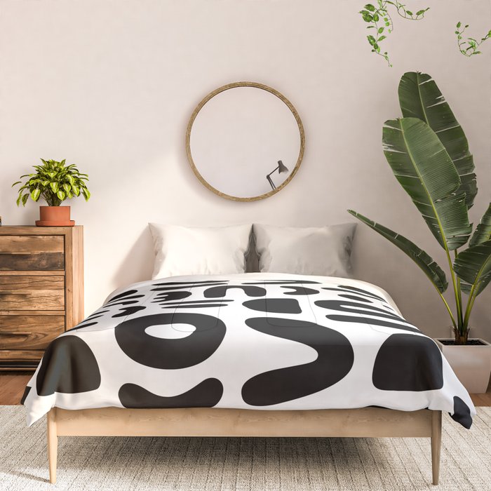 Abstract black and white symbol art pattern Comforter Gallery Image 3