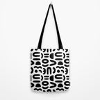 Abstract black and white symbol art pattern Tote Bag Gallery Image 2