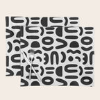 Abstract black and white symbol art pattern Placemat Gallery Image 1