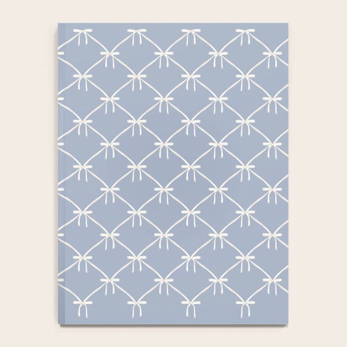 Bows & Ribbons Pattern XLIV Light Pastel Blue Notebook Gallery Image 4
