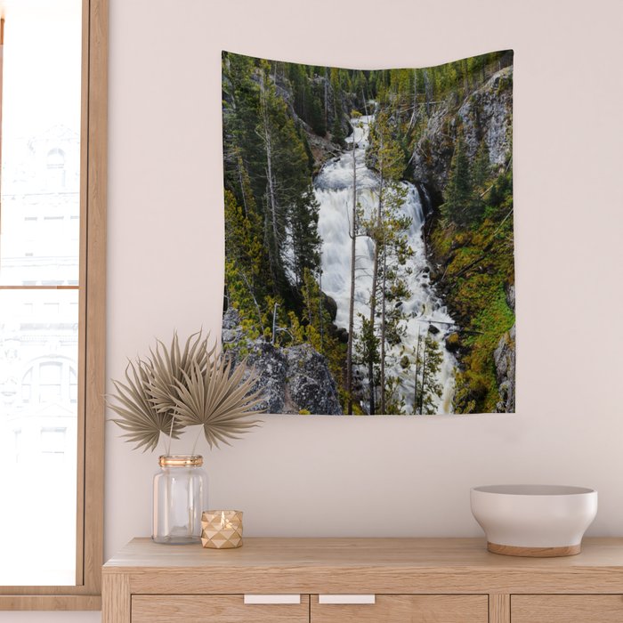 Yellowstone Waterfall II Wall Tapestry Gallery Image 2