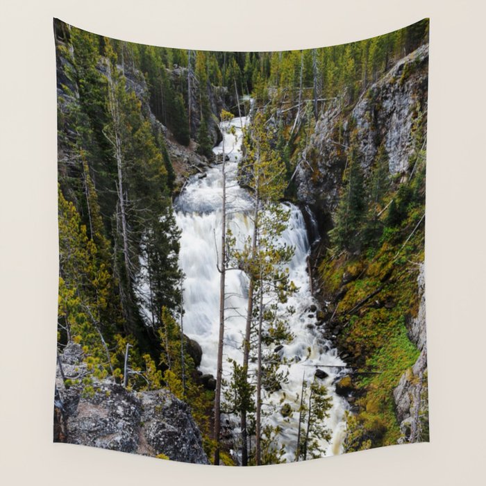 Yellowstone Waterfall II Wall Tapestry Gallery Image 1