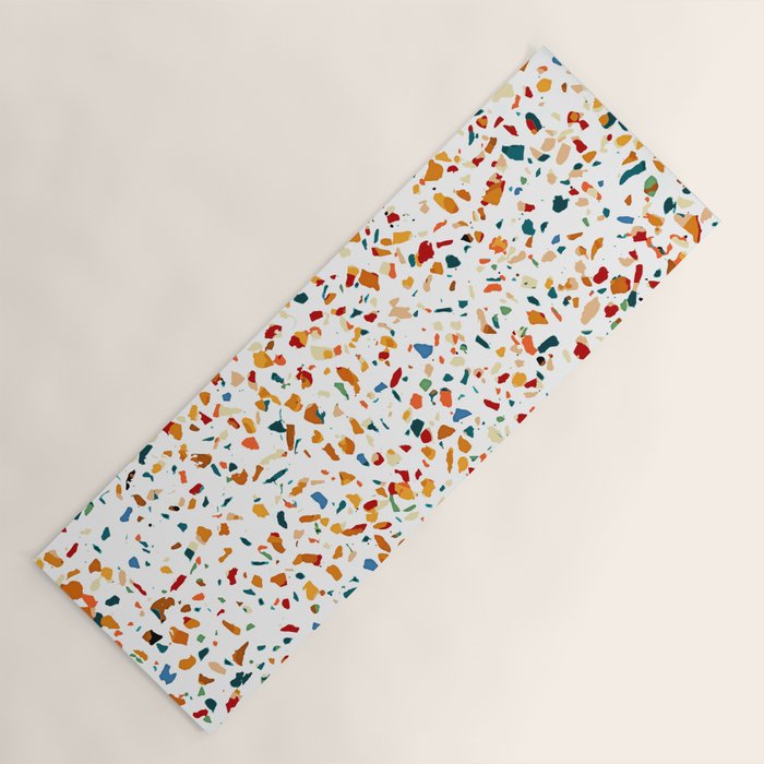 Tan Terrazzo | Eclectic Quirky Confetti Painting | Celebration Colorful Boho Happy Party Graphic  Yoga Mat Gallery Image 1