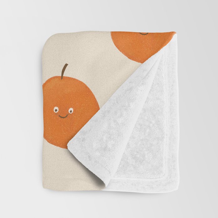 Kawaii Orange Throw Blanket Gallery Image 3