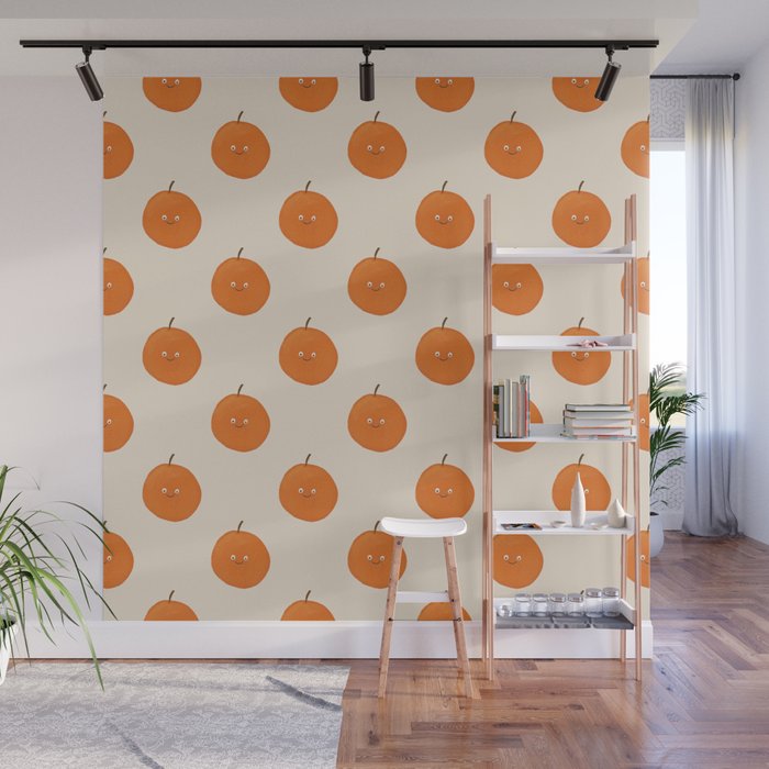 Kawaii Orange Wall Mural Gallery Image 1
