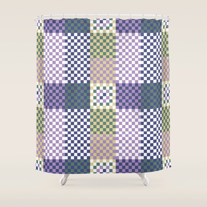 Bold colors block grid C Shower Curtain Gallery Image 1