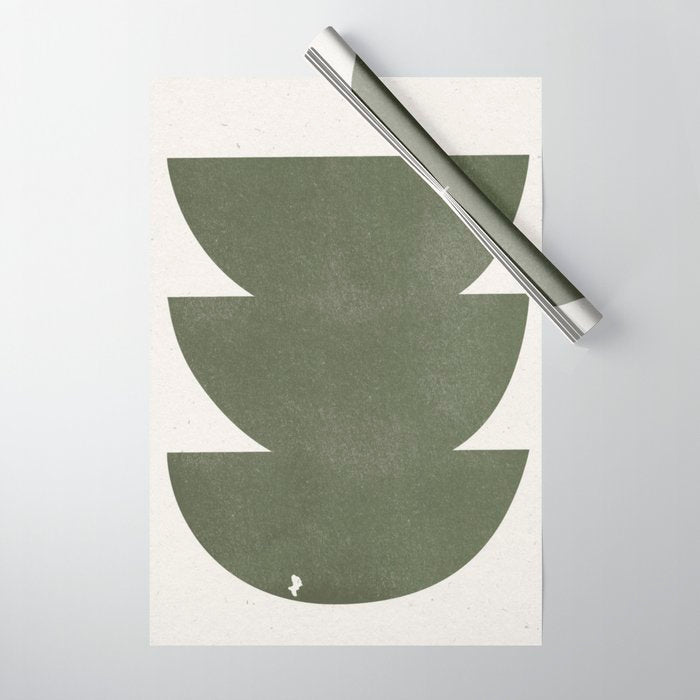Green Retro Objects Wrapping Paper Gallery Image 1