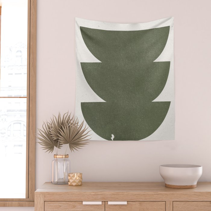 Green Retro Objects Wall Tapestry Gallery Image 2