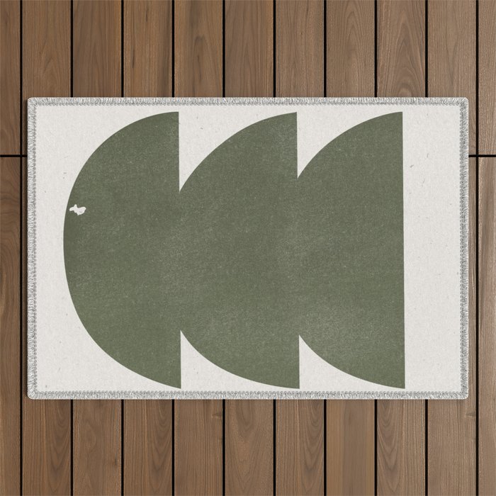 Green Retro Objects Outdoor Rug Gallery Image 1