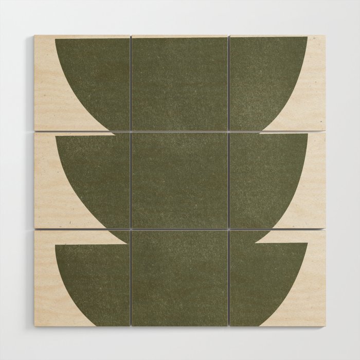 Green Retro Objects Wood Wall Art Gallery Image 1