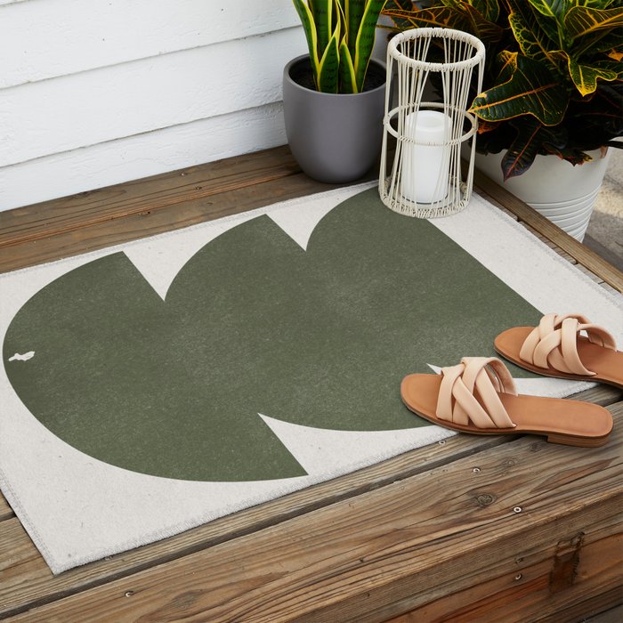 Green Retro Objects Outdoor Rug Gallery Image 2
