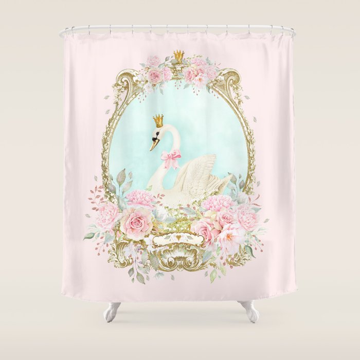 The shabby Swan Shower Curtain Gallery Image 1