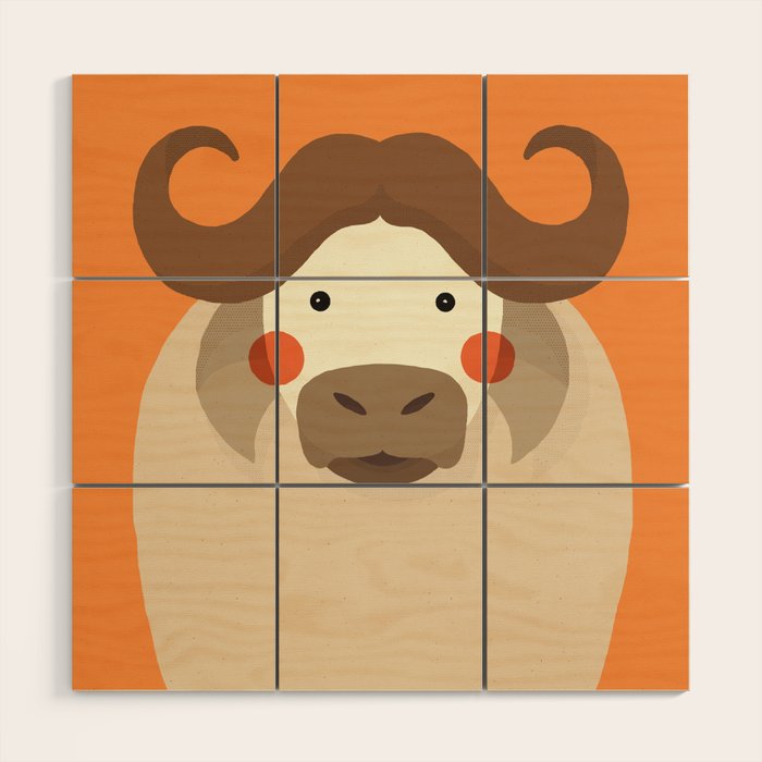 Cape Buffalo, Animal Portrait Wood Wall Art Gallery Image 1