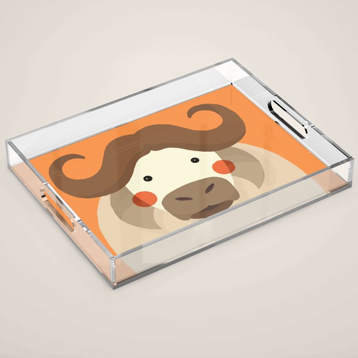 Cape Buffalo, Animal Portrait Acrylic Tray Gallery Image 1