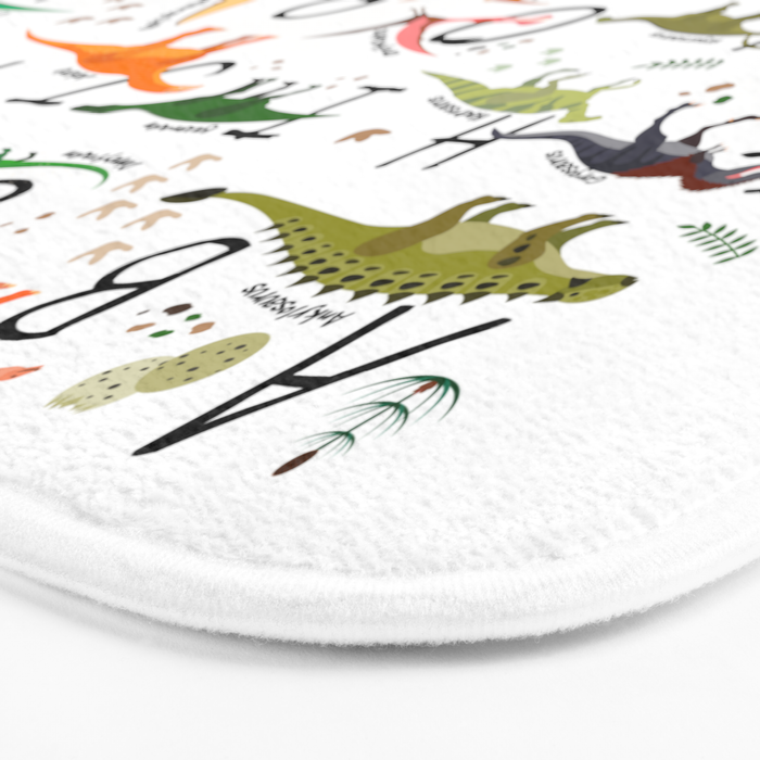 Colorful dinosaur alphabet Bath Mat Gallery Image 3