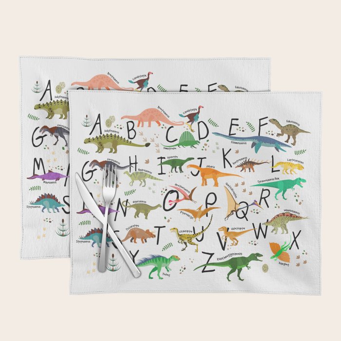 Colorful dinosaur alphabet Placemat Gallery Image 1