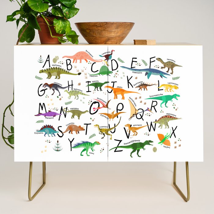 Colorful dinosaur alphabet Credenza Gallery Image 1