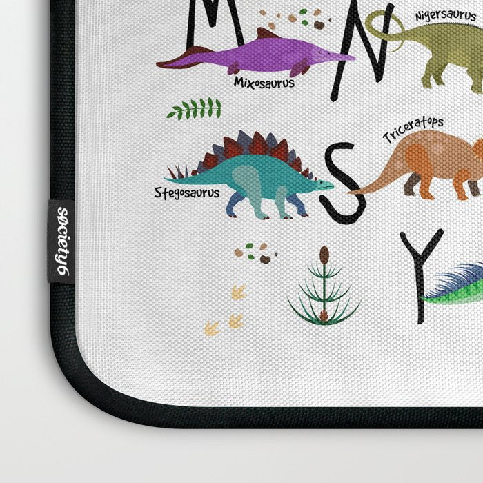 Colorful dinosaur alphabet Laptop Sleeve Gallery Image 3