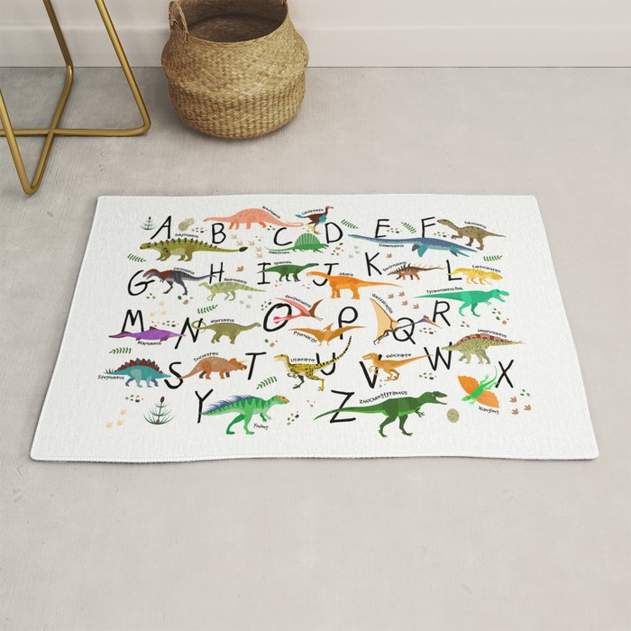 Colorful dinosaur alphabet Rug Gallery Image 1