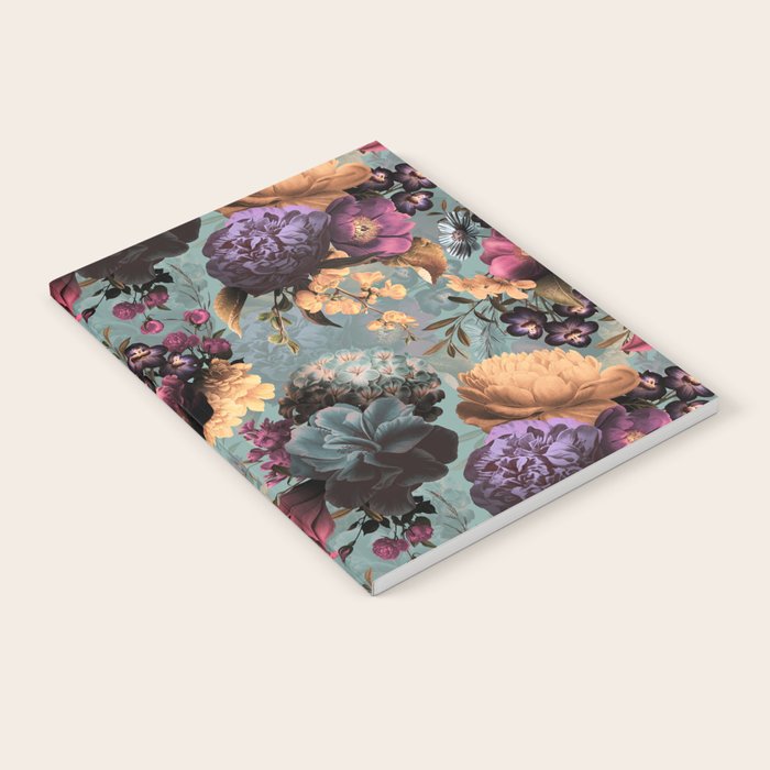 Vintage & Shabby Chic - Grey Botanical Lush Flowers Evening Garden Notebook Gallery Image 2