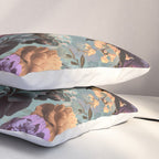 Vintage & Shabby Chic - Grey Botanical Lush Flowers Evening Garden Pillow Sham Gallery Image 3