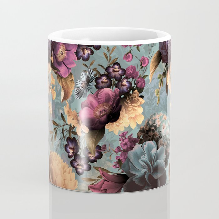 Vintage & Shabby Chic - Grey Botanical Lush Flowers Evening Garden Coffee Mug Gallery Image 4