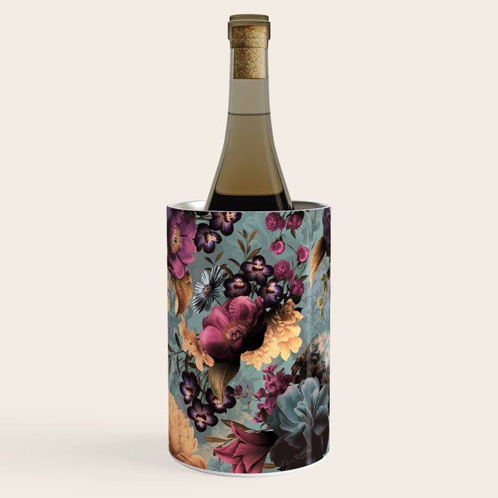 Vintage & Shabby Chic - Grey Botanical Lush Flowers Evening Garden Wine Chiller Gallery Image 1