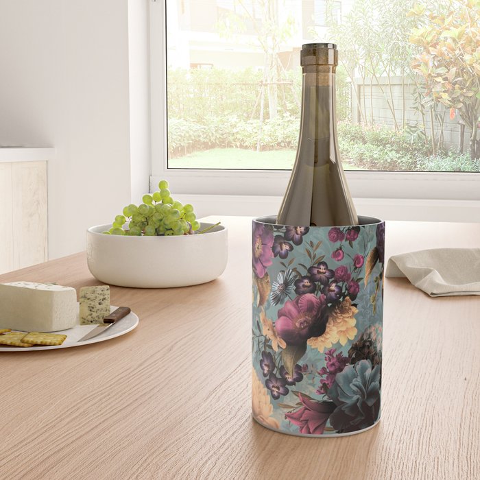 Vintage & Shabby Chic - Grey Botanical Lush Flowers Evening Garden Wine Chiller Gallery Image 4
