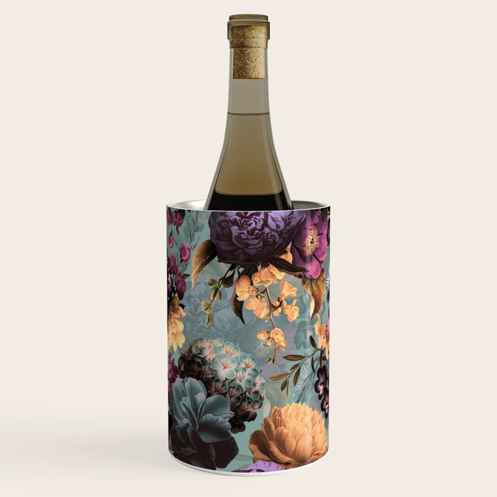 Vintage & Shabby Chic - Grey Botanical Lush Flowers Evening Garden Wine Chiller Gallery Image 3