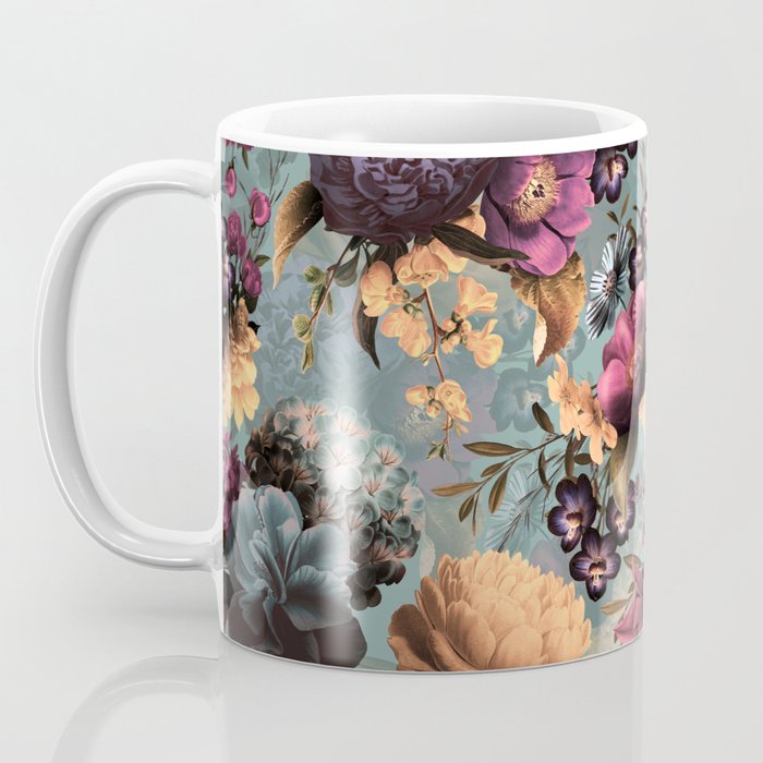 Vintage & Shabby Chic - Grey Botanical Lush Flowers Evening Garden Coffee Mug Gallery Image 3