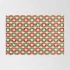 Mid Century Modern Atomic Stars Checkered Christmas Retro Starburst Pattern Rug Gallery Image 2