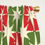 Mid Century Modern Atomic Stars Checkered Christmas Retro Starburst Pattern Window Curtain Gallery Image 2