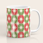 Mid Century Modern Atomic Stars Checkered Christmas Retro Starburst Pattern Coffee Mug Gallery Image 1