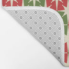 Mid Century Modern Atomic Stars Checkered Christmas Retro Starburst Pattern Bath Mat Gallery Image 2