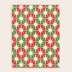 Mid Century Modern Atomic Stars Checkered Christmas Retro Starburst Pattern Notebook Gallery Image 4