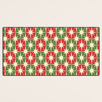 Mid Century Modern Atomic Stars Checkered Christmas Retro Starburst Pattern Desk Mat Gallery Image 3
