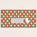 Mid Century Modern Atomic Stars Checkered Christmas Retro Starburst Pattern Desk Mat Gallery Image 1