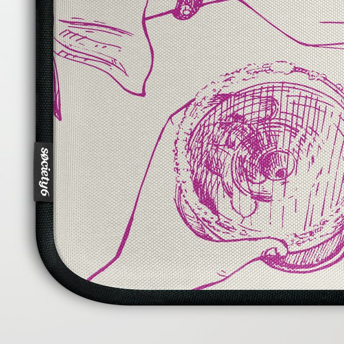 Cheers - Pink Retro Cocktails, Vintage Illustration Laptop Sleeve Gallery Image 3