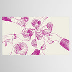 Cheers - Pink Retro Cocktails, Vintage Illustration Tablecloth Gallery Image 2