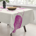 Cheers - Pink Retro Cocktails, Vintage Illustration Tablecloth Gallery Image 3