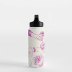 Cheers - Pink Retro Cocktails, Vintage Illustration Water Bottle Gallery Image 3