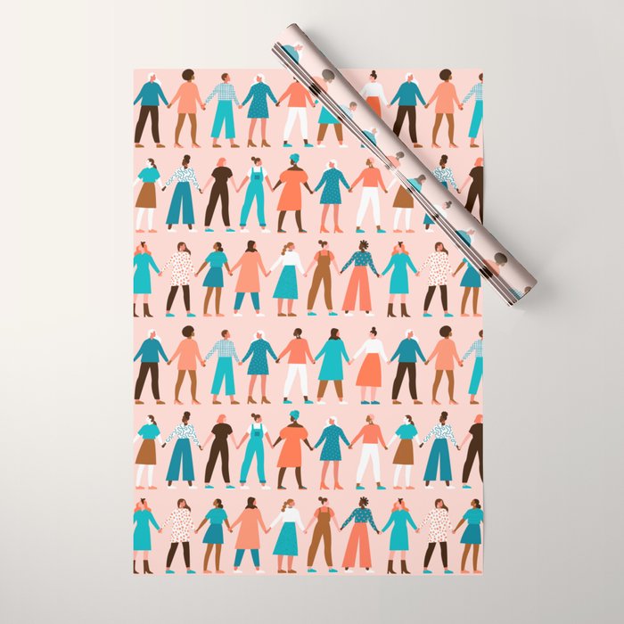 Women empower women feminist illustration collection. International womens day 8 of march graphic Wrapping Paper Gallery Image 1