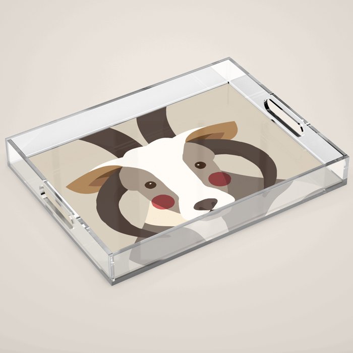 Jacob Sheep Animal Portrait Acrylic Tray Gallery Image 1