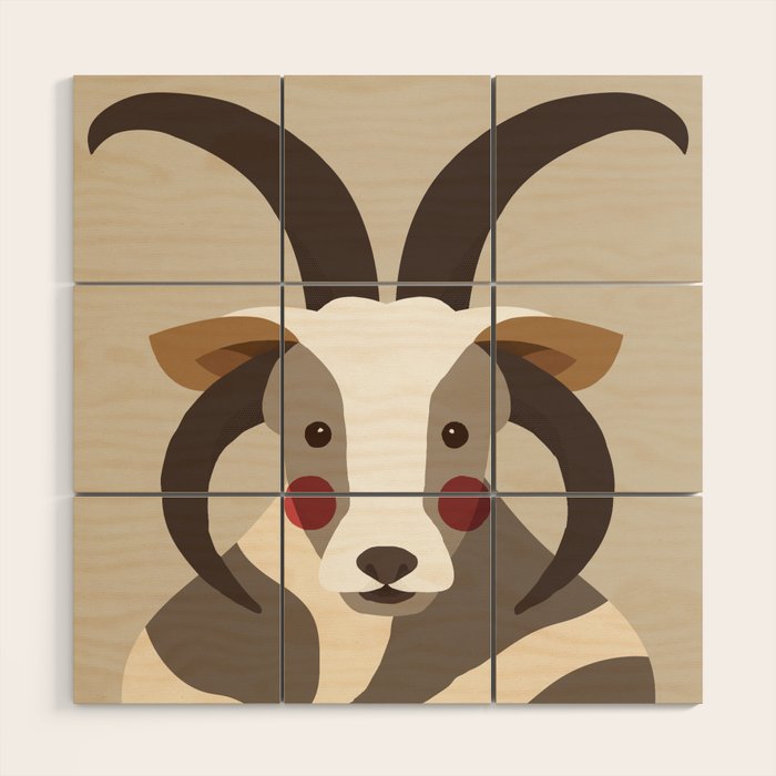 Jacob Sheep Animal Portrait Wood Wall Art Gallery Image 1