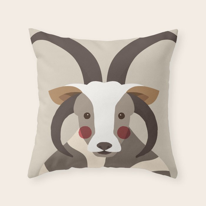 Jacob Sheep Animal Portrait Throw Pillow Gallery Image 1