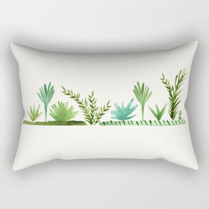 Santa Fe Desert Garden Painting Rectangular Pillow Gallery Image 1