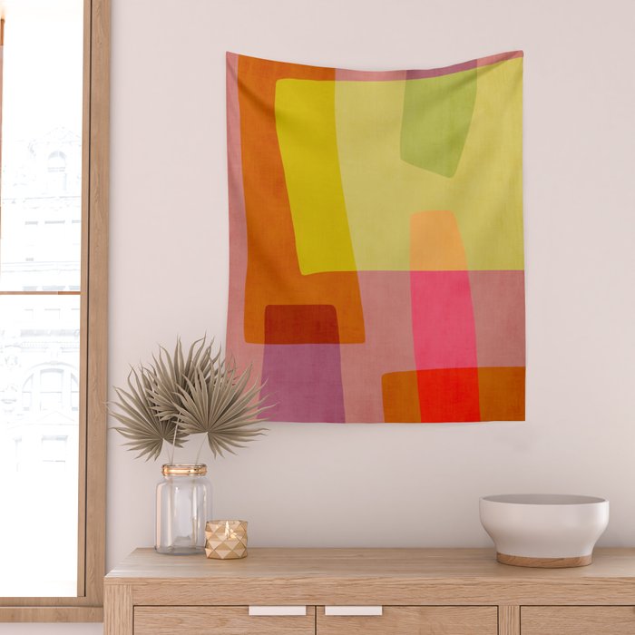 Mid-Century Modern Abstract Shapes I Wall Tapestry Gallery Image 2