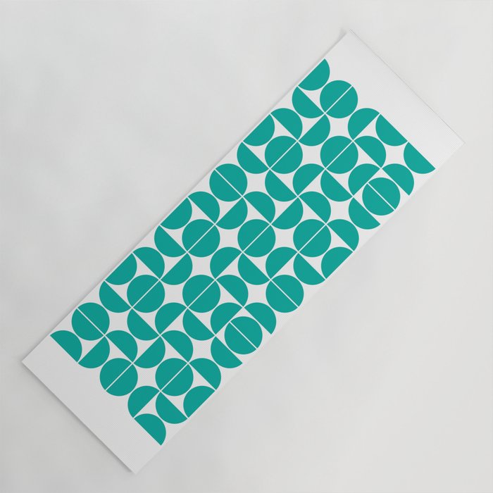 Mid Century Modern Geometric 04 Turquoise Yoga Mat Gallery Image 1