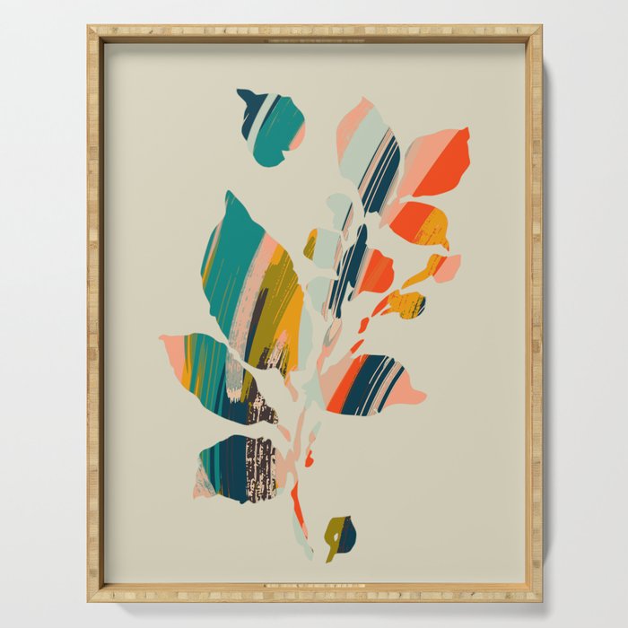 Colorful Poplar tree leaf Serving Tray Gallery Image 1